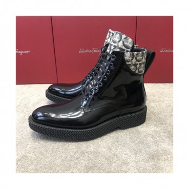 Salvatore Ferragamo 2020 Men's Leather Ankle Boots - 페라가모 2020 남성용 레더 앵글부츠,Size(240