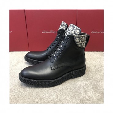 Salvatore Ferragamo 2020 Men's Leather Ankle Boots - 페라가모 2020 남성용 레더 앵글부츠,Size(240