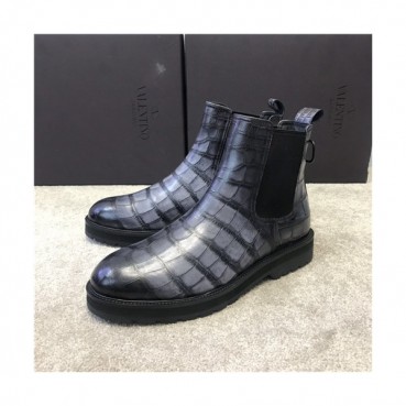 Valentino 2020 Men's Leather Ankle Boots - 발렌티노 2020 남성용 레더 앵글 부츠,Size(240
