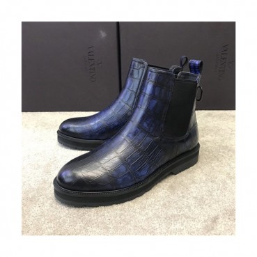 Valentino 2020 Men's Leather Ankle Boots - 발렌티노 2020 남성용 레더 앵글 부츠,Size(240