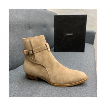 Saint Laurent 2020 Men's Leather Ankle Boots - 입생로랑 2020 남성용 레더 앵글부츠,Size(240