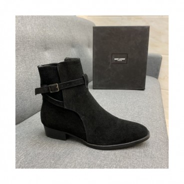 Saint Laurent 2020 Men's Leather Ankle Boots - 입생로랑 2020 남성용 레더 앵글부츠,Size(240
