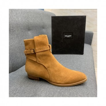 Saint Laurent 2020 Men's Leather Ankle Boots - 입생로랑 2020 남성용 레더 앵글부츠,Size(240