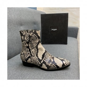Saint Laurent 2020 Men's Leather Ankle Boots - 입생로랑 2020 남성용 레더 앵글부츠,Size(240