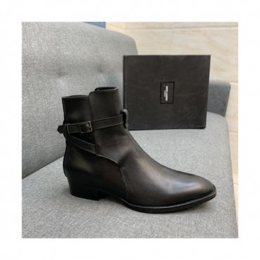 Saint Laurent 2020 Men's Leather Ankle Boots - 입생로랑 2020 남성용 레더 앵글부츠,Size(240