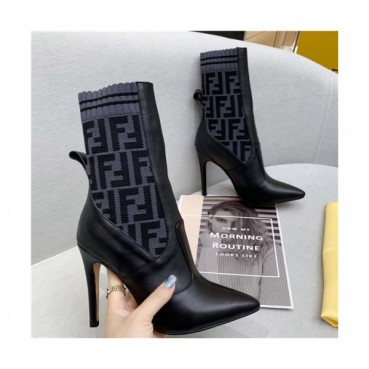 Fendi 2020 Women's Leather High Heel Ankle Boots - 펜디 2020 여성용 레더 하이힐 앵글부츠,Size(225