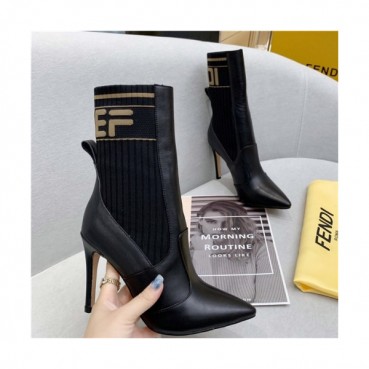 Fendi 2020 Women's Leather High Heel Ankle Boots - 펜디 2020 여성용 레더 하이힐 앵글부츠,Size(225