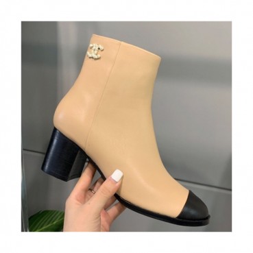 Chanel 2020 Women's Leather Ankle Boots - 샤넬 2020 여성용 레더 앤글부츠,Size(225