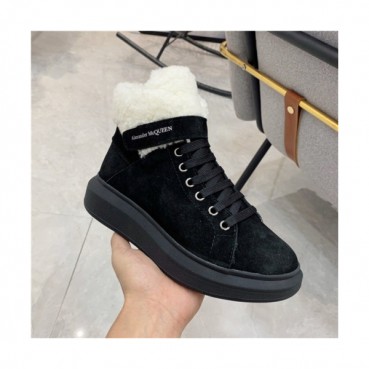 Alexander McQueen 2020 Women's Leather Wool Ankle Boots - 알렉산더맥퀸 2020 여성용 레더 울 앵글부츠,Size,(225