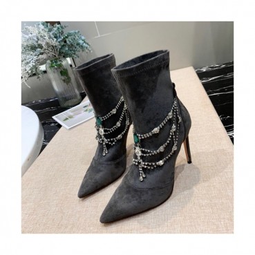 Jimmy Choo 2019 Ladies Suede High Heel Boots - 지미츄 2019 여성용 스웨이드 하이힐 부츠, JIMS0077.Size(225 