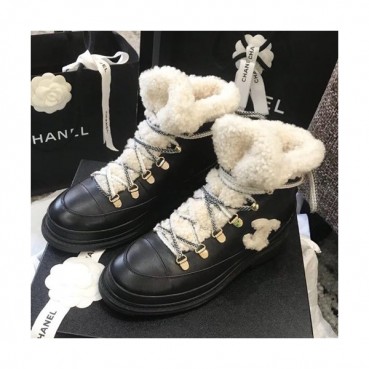 Chanel 2019 Ladies Leather & Wool Boots - 샤넬 2019 여성용 레더&울 부츠 CHAS0409,Size(225