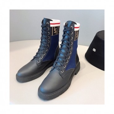 Fendi 2019 Ladies Leather & Knit Boots - 펜디 2019 여성용 레더 & 니트 부츠  FENS0112,Size(225