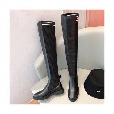 Fendi 2019 Ladies Leather & Knit Boots - 펜디 2019 여성용 레더 & 니트 부츠  FENS0109,Size(225