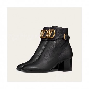 Valentino  2019 Ladies Leather Middle Heel Boots - 발렌티노 2019 여성용 레더 미들힐 부츠 VTS0102,Size(225
