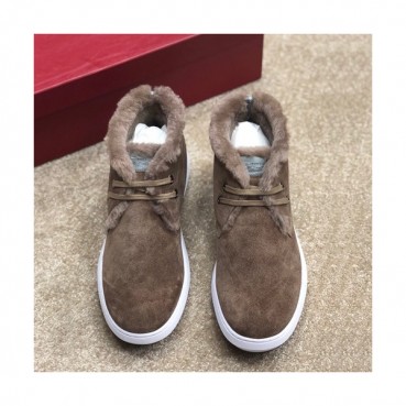 Ferragamo 2019 Mens Leather Wool Boots - 페라가모 2019 남성용 레더 울 부츠,FGMS0043,Size(245 