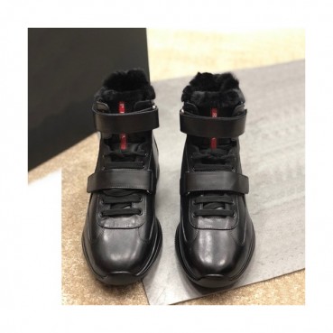 Prada 2019 Mens Leather Wool Boots - 프라다 2019 남성용 레더 울 부츠,PRAS00111,Size(245 