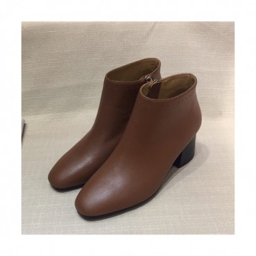Hermes  2019 Ladies Leather Middle Heel Boots - 에르메스 2019 여성용 레더 미들힐 부츠 HERS0128,Size(225