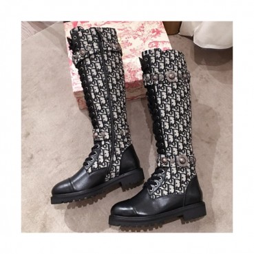 Dior 2019 Ladies Canvas & Leather Boots - 디올 2019 여성용 캔버스 & 레더 부츠 DIOS0059,Size(225