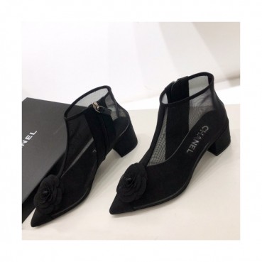 Chanel 2019 Women's Camelia Mesh Ankle Boots - 샤넬 여성 까멜리아 메쉬 앵클 부츠 Cnl0370x.Size(225 