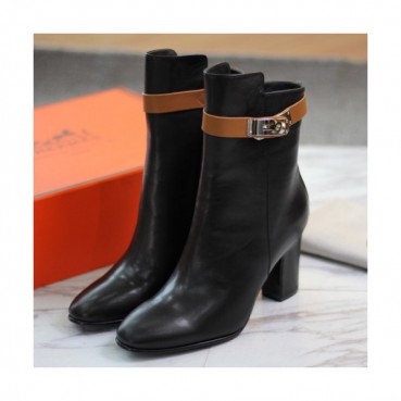 Hermes 2019 H-kelly Ladies Leather Ankel Boots 