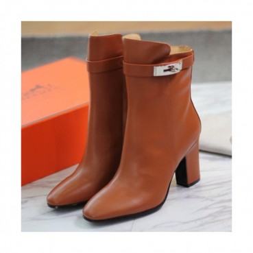 Hermes 2019 H-kelly Ladies Leather Ankel Boots 