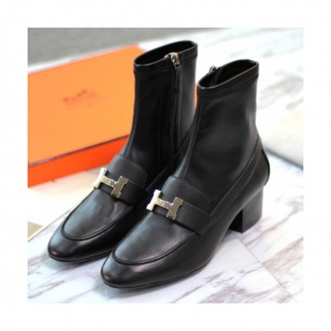 Hermes 2019 H-kelly Ladies Leather Ankel Boots 
