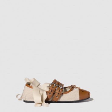 미우미우 여성 레더 발레리나 - Miu Miu Womens Leather Ballerina 