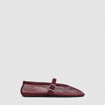 알라이아 여성 피시넷 발레 플랫 슈즈 - Alaia Womens Fishnet Ballet Flat Shoes 
