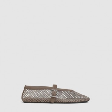 알라이아 여성 피시넷 발레 플랫 슈즈 - Alaia Womens Fishnet Ballet Flat Shoes 
