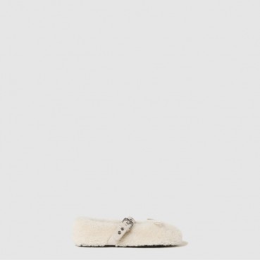 미우미우 여성 시어링 발레리나 - Miu Miu Womens Shearling Ballerina 