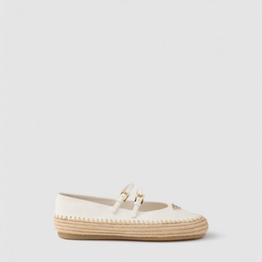 프라다 여성 나파 라피아 발레리나  - Prada Womens Nappa Raffia Ballerina 