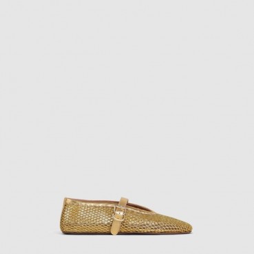 알라이아 여성 피시넷 발레 플랫 슈즈 - Alaia Womens Fishnet Ballet Flat Shoes 