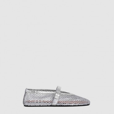 알라이아 여성 피시넷 발레 플랫 슈즈 - Alaia Womens Fishnet Ballet Flat Shoes 