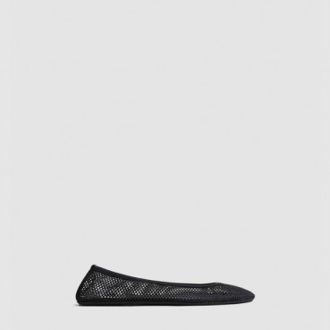 알라이아 여성 피시넷 소재 로우 뱀프 발레 플랫 슈즈 - Alaia Womens Fishnet Material Low Vamp Ballet Flat Shoes 