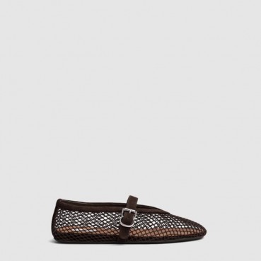 알라이아 여성 피시넷 발레 플랫 슈즈 - Alaia Womens Fishnet Ballet Flat Shoes 