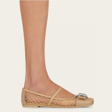 페라가모 여성 뉴 바라 플레이트 발레 플랫 - Salvatore Ferragamo Womens New Bara Plate Ballet Flats 