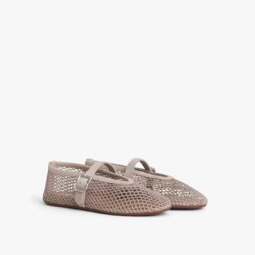 알라이아 여성 피시넷 발레 플랫 슈즈 - Alaia Womens Fishnet Ballet Flat Shoes 