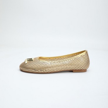 루이비통 여성 골드 플렛 - Louis vuitton Womens Gold Flats 