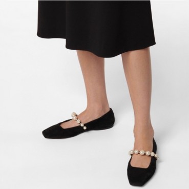 지미츄 여성 블랙 플렛 - Jimmy Choo Womens Black Flat 