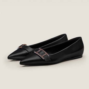 에르메스 여성 시그니처 블랙 플렛 - Hermes Womens Black Flat
