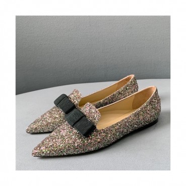 Jimmy Choo 2021 Women's Leather Flat,JIMS0109 - 지미츄 2021 여성용 레더 플렛,Size(225