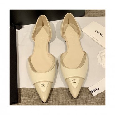 Chanel 2021 Women's Leather Flat - 샤넬 2021 여성용 레더 플렛,Size(225