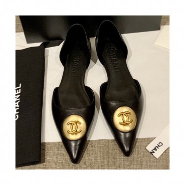 Chanel 2021 Women's Leather Flat - 샤넬 2021 여성용 레더 플렛,Size(225