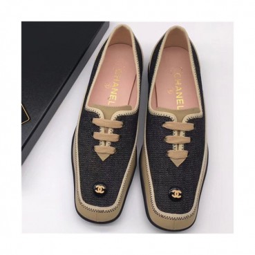 Chanel 2021 Women's Leather Flat - 샤넬 2021 여성용 레더 플렛,Size(225