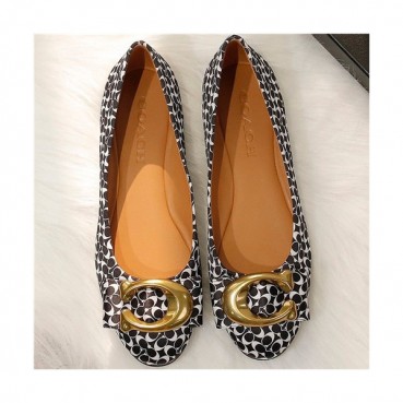 Coach 2021 Women's Leather Flat - 코치 2021 여성용 레더 플렛,Size(225