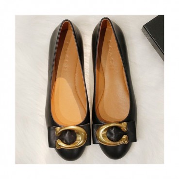 Coach 2021 Women's Leather Flat - 코치 2021 여성용 레더 플렛,Size(225