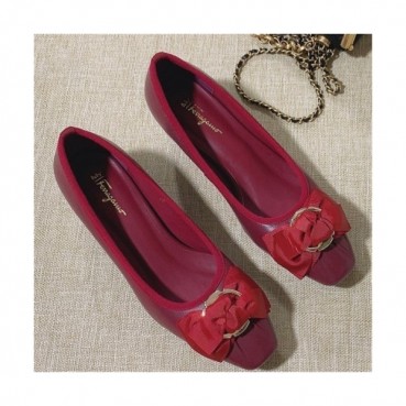Salvatore Ferragamo 2020 Women's Leather Flat - 페라가모 2020 여성용 레더 플렛,Size(225