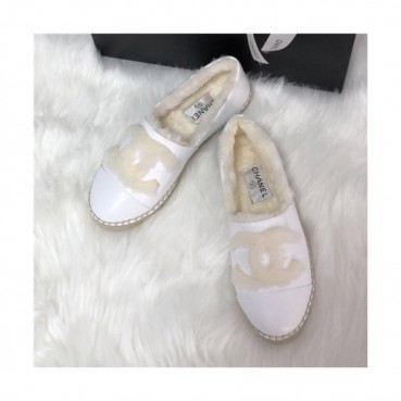 Chanel 2020 Women's Leather Wool Flat - 샤넬 2020 여성용 레더 울 를렛,Size(225