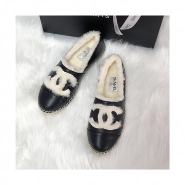 Chanel 2020 Women's Leather Wool Flat - 샤넬 2020 여성용 레더 울 를렛,Size(225