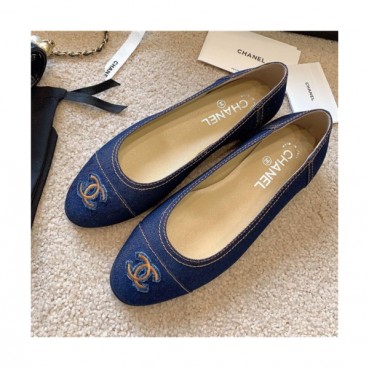 Chanel 2020 Women's Denim Flat - 샤넬 2020 여성용 데님 플렛 CHAS0460,Size(225